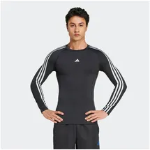 Adidas TECHFIT Compression Training 3-Streifen Longsleeve Black 2XL