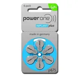 powerone IMPLANT plus - p675 - 1,4 Volt 540mAh Zink Luft Hörgerätebatterie - 6er