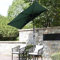 QQAA 200cm Halbrund Sonnenschirm, Marktschirm, Rechteckiger Gartenschirm mit Neigung und Kurbel für Garten,Terrassen,Höfe,Schwimmbäder (Color : Green)