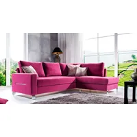 Design Ecksofa L-Form Sofa Couch Polster Schlafsofa Textil Bettfunktion Kasten