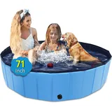 Faltbarer Hundepool 180x36cm Kinderpool Haustier Badewanne Garten Rutschfest