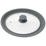 bremermann bremermann® Universal-Glasdeckel mit Silikonrand, 24/26/28 cm, mittel (Grau)