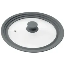 bremermann bremermann® Universal-Glasdeckel mit Silikonrand, 24/26/28 cm, mittel (Grau)