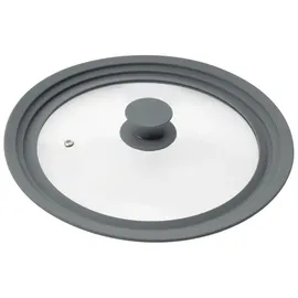 bremermann bremermann® Universal-Glasdeckel mit Silikonrand, 24/26/28 cm, mittel (Grau)