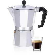 Alpina Perkolator – Kaffeemaschine 270 ml – Kaffeemühle – Coffee Machine ⌀10 x 19 cm – 320 g – Espressokocher 6 Tassen – 1 Tasse pro Zeit – auch auf Gas/Halogen/Keramik – Aluminium