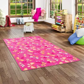 Snapstyle Kinder Spiel Teppich Schmetterling Pink 200x300cm