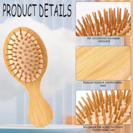 luxuskollektion 2er Set Bambus Kopfhaut Massagebürste Scalp Massager Haarbürste