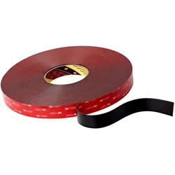 3M VHB Klebeband LVO-060BF, Schwarz, 19 mm x 33 m, 0.6 mm, FDA-Anforderungen für Anwendungen mit indirektem Lebensmittelkontakt gemäß 21 CFR 175.105