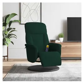vidaXL Massagesessel mit Fußteil Samt 56,6 x 105,5 x 87,1 cm Dunkelgrün drehbar