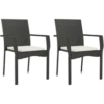 vidaXL Gartenstuhl 57,5 x 94 x 88 cm schwarz 2 St.