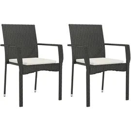 vidaXL Gartenstuhl 57,5 x 94 x 88 cm schwarz 2 St.