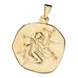 Sternzeichen-Anhänger JOBO "Sternzeichen Jungfrau", gold (gelbgold 333), Schmuckanhänger, Damen, Gelbgold 333, 333 Gold