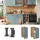 Vicco Apothekerschrank R-Line Blau-Grau/Goldkraft Eiche 30 cm AP Anthrazit