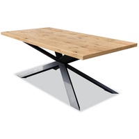 JVmoebel Esstisch, Esstisch Design Tisch Holz Edelstahl Moderne Esszimmer Wohnzimmer beige