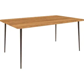 Lomadox Esszimmer Set 2-teilig Esstisch 180x80 cm in Eiche massiv geölt, KABALA-165 - Braun