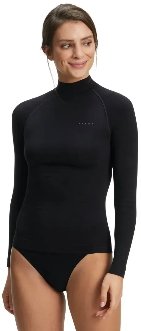 Falke Funktionsunterwäsche Langarmshirt Warm mit kragen (perfekte Feuchtigkeits-und Temperaturregulierung) schwarz Damen