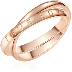Lulu & Jane Ring True Love aus Sterling Silber in Roségold Ringe   Damen 