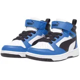 Puma Rebound V6 Mid Ac+ PS Sneakers, Puma White-Puma Black-Racing Blue,