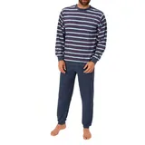 normann Frottee Pyjama Schlafanzug lang Bündchen - 41774 in blau | Gr.: 56
