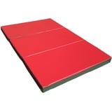 NiroSport Klappbare Turnmatte Klappmatte RG 25 Weichbodenmatte für Gymnastik & Yoga Kinder Sportmatte abwaschbare Fitnessmatte (Rot/Grün, 150 x 100 cm)