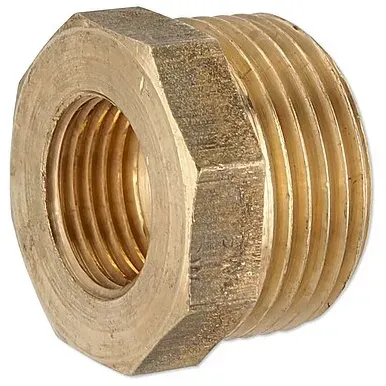 Rotguss Gewindefitting-Reduzierstück 1'' AG x 1/2'' IG - mit Sechskant