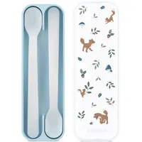 Mepal - Fütterlöffel Mio Little Dutch - Babylöffel - Kleinkind Fütterlöffel - Spülmaschinengeeignet & BPA frei - 2er Set - Forest Friends