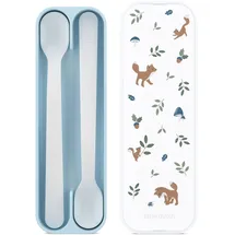 Mepal - Fütterlöffel Mio Little Dutch - Babylöffel - Kleinkind Fütterlöffel - Spülmaschinengeeignet & BPA frei - 2er Set - Forest Friends