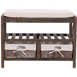 Mendler HWC-C48 45 x 65 x 34 cm Sitzbank Schuhregal braun