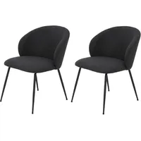 Hela Tische, 2er Set Esszimmerstuhl Graz, Webstoff in Anthrazit,