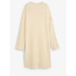 bonprix Strickkleid mit raffinierten Ärmeln, beige, 44/46 (L)