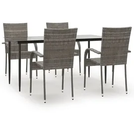 vidaXL Garten-Essgruppe 5-tlg. Grau