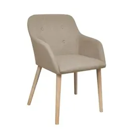 vidaXL Esszimmerstühle 4 Stk. Beige Stoff und Massivholz Eiche