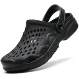 SECHRITE Clogs für Herren Gartenschuhe Herren-Pantoletten und Clogs wasserdichte Sommer-Slipper Strand Pool und Duschschuhe Wasserschuhe Pantoletten leichte Hausschuhe Schwarz 47 - 47 EU