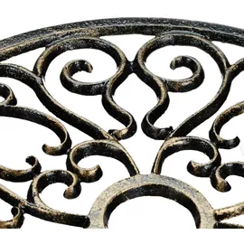 Relaxdays Pflanzenroller rund 7,5 x 34 cm 2er Set antikes Design Gusseisen