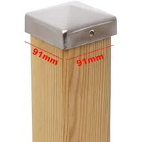 25 x PFOSTENKAPPE PYRAMIDE 91 x 91 MM EDELSTAHL