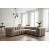 Fun Möbel Ecksofa Designersofa SOLVIE XS in Stoff Tiffani Taupe Seite Universal
