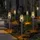ETC Shop Außenleuchte Solarlampe Steckleuchte, Gartenfackel mit Feuereffekt, Terrassenlampe, integrierter Akku, Metall, schwarz, led, DxH 6x38cm, 6er Set