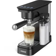 Princess Siebträgermaschine 01.249422.01.001 schwarz mit Milchaufschäumer