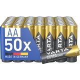 Varta Batterien AA, 50 Stück, Power on Demand, Alkaline, 1,5V, Vorratspack, smart, flexibel, leistungsstark, ideal für Computerzubehör, Smart Home Geräte, Made in Germany