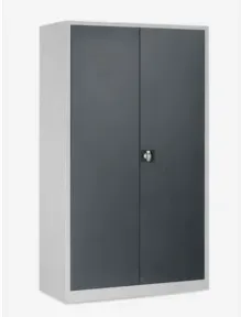 STIER Universalschrank 1950 x 1200 x 420mm mit 4 Fachböden lichtgrau anthrazitgrau verschweißt