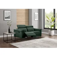 OTTO home 2-Sitzer OTTO HOME "Lund, mit Relaxfunktion und Kopfteilverstellung", grün (dunkelgrün), B:160cm H:97cm T:100cm, Webstoff 100% Polyester, Sofas, manuell od. elektrisch (m.USB-C), Echtleder, Kunstleder, Webstoff