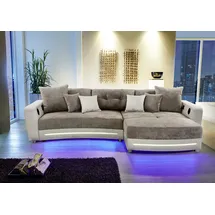 Jockenhöfer Ecksofa inkl. RGB-LED-Beleuchtung / Bluetooth-Soundsystem (322x88x120cm) greige/beige
