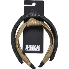 URBAN CLASSICS Braid Bast Headband 2-Pack", - schwarz,