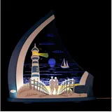 Weigla - Lichterspitze Maritim I LED Lichterbogen I Größe 52 x 53,5 x 9 cm I beleuchtete Dekoration innen I aus Holz
