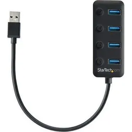 Startech StarTech.com 4 Port USB 3.0 Hub - 4x USB-A mit individuellen An/Aus-Schaltern - Mobiler USB 3.0 Verteiler - Bus-Powered USB 3.0 Splitter