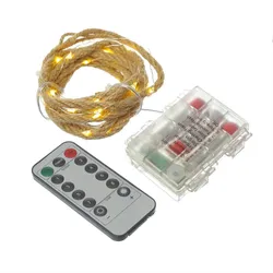 MARELIDA LED Lichterkette Seil Jute Kordel Tau 40LED 2m Timer 8 Funktionen outdoor