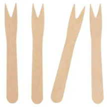 Papstar Pommes-Frites-Gabeln Holz 8,5 cm 50 St.