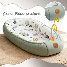 Totsy Baby Babynest babynestchen neugeborene 90 x 50 cm baby nestchen tragbar nest für bett kinder kuschelnest coccon für Jungen und Mädchen Teddybären
