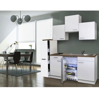 Respekta Küchenzeile Luis E-Geräte 180 cm mit Edelstahlkochmulde weiß