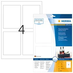 160 HERMA Flaschenetiketten 4603 weiß 90,0 x 120,0 mm
